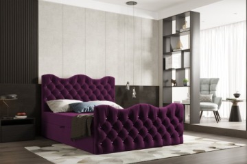 Мягкая кровать 180/200 ELENA с матрасом «Glamour»