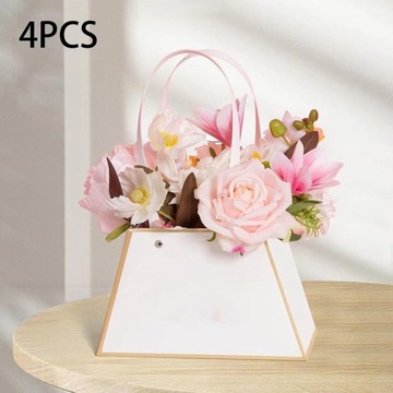 4 бумажных подарочных пакета с цветами, пакеты для букетов,
