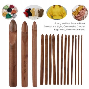15 sztuk szydełko 20 cm karbonizowane duże