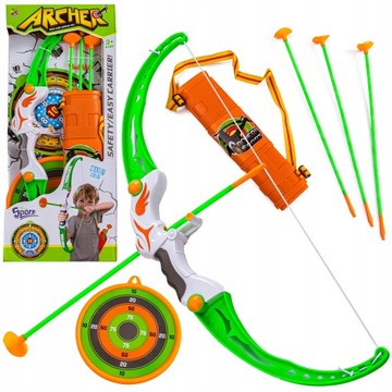 Интерактивный набор для стрельбы из лука для детей, лук, стрелы, щит, колчан, зеленый
