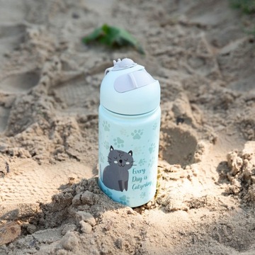 Термокружка, детская бутылочка для питья, 410 мл, с трубочкой без BPA