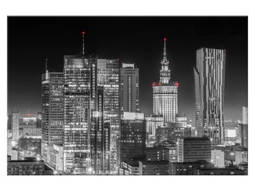 Obraz na ścianęMiasto Warszawa nocą 120x80 noc