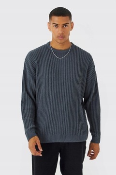 Boohoo cak prążkowany sweter oversize XL NG2