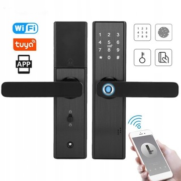 ZESTAW KOMPLET ZAMEK KLAMKI EKRAN DOTYKOWY WIFI IC SMART DOOR LOCK DLA TUYA