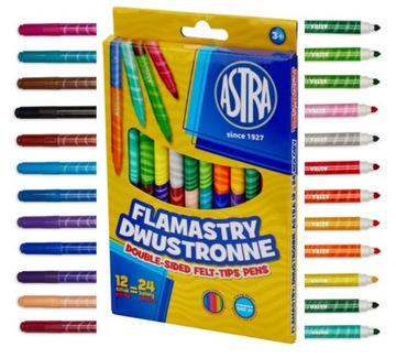 ASTRA FLAMASTRY DWUSTRONNE 12/ 24 KOLORY