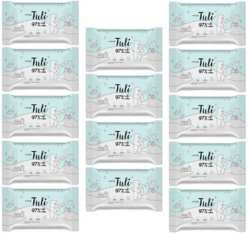 TULI CHUSTECZKI NAWILŻANE DLA DZIECI NIEMOWLĄT Z ALOESEM 97% WODY 60SZT