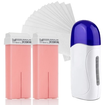 DOLL Xanitalia Zestaw 2x wosk do depilacji w rolce ROSA + PODGRZEWACZ PASKI