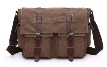 Torba na laptopa listonoszka vintage canvas