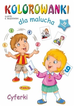 KOLOROWANKI DLA MALUCHA. CYFERKI. NAKLEJKI