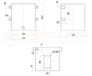 ДВУХСТОРОННИЙ ГИДРАВЛИЧЕСКИЙ РУЧНОЙ НАСОС 45см3 С БАКОМ 3Л БАДЕСТНОСТЬ