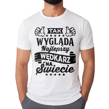 KOSZULKA DLA WĘDKARZA Z NADRUKIEM NA PREZENT URODZINY MĘSKA T-SHIRT | XL