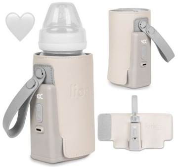 LIONELO Podgrzewacz do butelek pokarmu PRZENOŚNY Thermup Go PLUS Beige