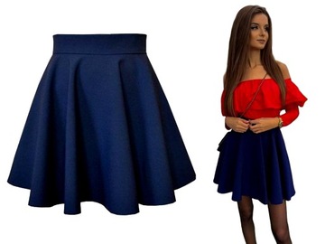 SPÓDNICZKA rozkloszowana CZARNA z KOŁA na ZAMEK ŚWIETA PREZENT (34) XS