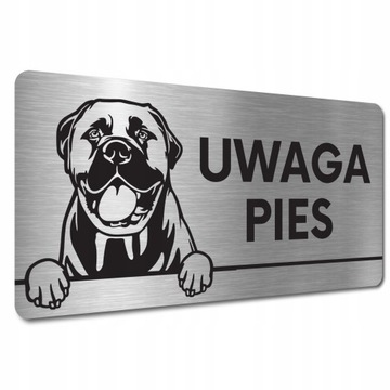 TABLICZKA UWAGA ZŁY PIES Bulmastif GROŹNY PIES TABLICZKA UWAGA ZŁY PIES
