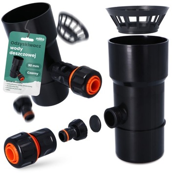 ДОЖДЕВОЙ УБОРНИК 90 ММ ДОЖДЕВОЙ ВОДОСБОРНИК ЖЕЛОБ-ВОССТАНОВИТЕЛЬ ЧЕРНЫЙ