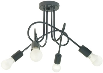 Lampa Sufitowa Dziecięca Grafitowa Loft Zakręcona Żyrandol Dla Dzieci Led