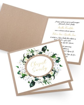 Zaproszenie na chrzest personalizowane z kopertą „Gardenias”