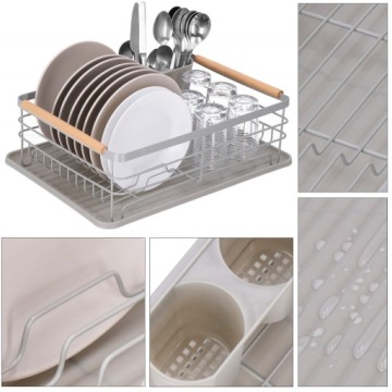 БОЛЬШОЙ КУХОННЫЙ ПОДДОН, СЕРЫЙ, С ПОДДОНОМ ДЛЯ ПОСУДЫ