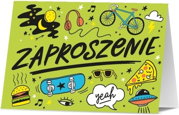 ZAPROSZENIE ZAPROSZENIA URODZINOWE MŁODZIEŻOWE 1szt
