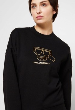 Bluza damska KARL LAGERFELD czarna z złotym logo L
