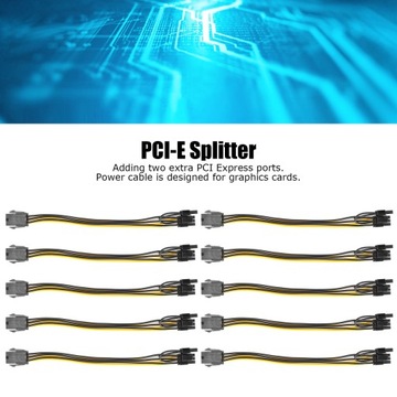 10 шт. адаптер PCIE с 6-контактного на 8 (6 2)-контактный
