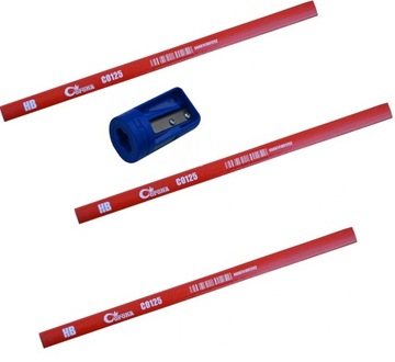 3x OŁÓWEK STOLARSKI 25cm + TEMPERÓWKA STRUGACZKA