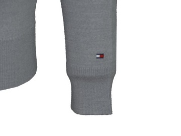 TOMMY HILFIGER sweter męski, wełniany, siwy, XXL