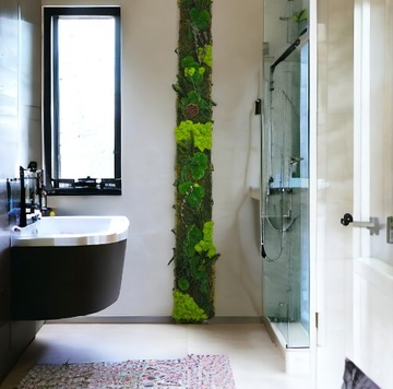 Панно из живого мха, экзотический зеленый, стена из мха 97 х 60 см, размеры 3D