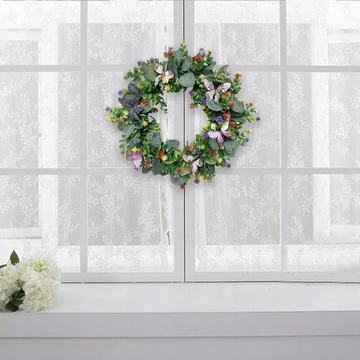 Wianek na drzwi Wianki Ze SztucznychCiemno Różowy