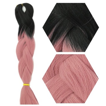 Włosy SYNTETYCZNE do warkoczyków KOLOROWE warkoczyki DOCZEPIANE WŁOSY ombre