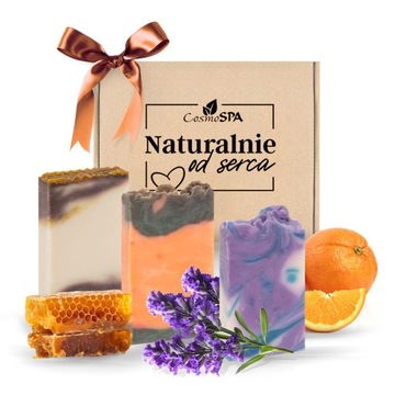 ZESTAW BOX NATURALNYCH MYDEŁ RZEMIEŚLNICZYCH mi LAWENDA POMARAŃCZ