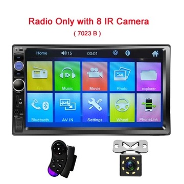 7023B Z 8 stylami IR Radio 2 Din MP5 7 Bluetooth FM Aux