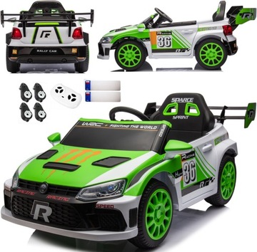 VW WRC RALLY CAR auto na akumulator z napędem 4x4 Pilot LED Bujak Radio FM