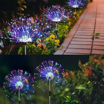 4x СОЛНЕЧНАЯ САДОВАЯ ЛАМПА Светодиодный фейерверк в форме одуванчика 480LED с дистанционным управлением