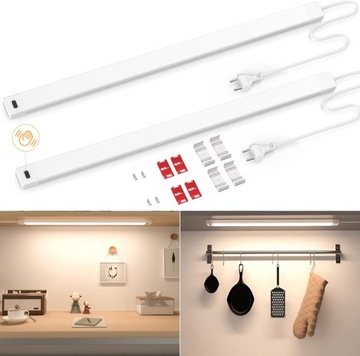 Lampa LED z Czujnikiem Bezdotykowym Podszafkowa Ściemniana, 41cm 2sztuki