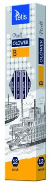 КАРАНДАШ TETIS KV060-B С ТВЕРДОСТЬЮ ПИКСЕЛЛЯ B 12 ШТ.