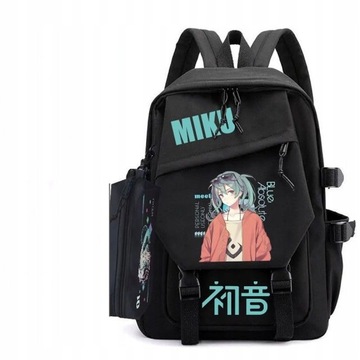 HATSUNE MIKU PLECAK SZKOLNY DUŻY A4 USB WZORY