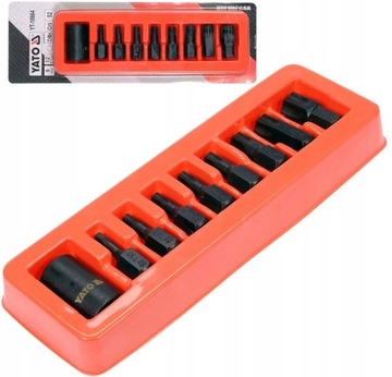 YATO ZESTAW KLUCZY UDAROWYCH TRZPIENIOWYCH STAL CRMO TORX ORGANIZER YT10664