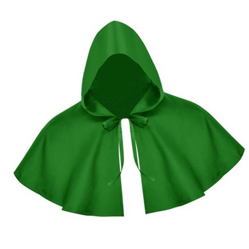 Хэллоуин Средневековая Толстовка Косплей Короткий Плащ Ведьмы Пончо С Капюшоном Зеленый