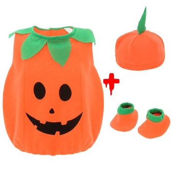 Kids Children Halloween Pumpkin Costume with Hat C