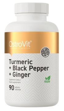 Ostrovit Turmeric Black Pepper Ginger Kurkumina Piperyna Imbir 90tabs