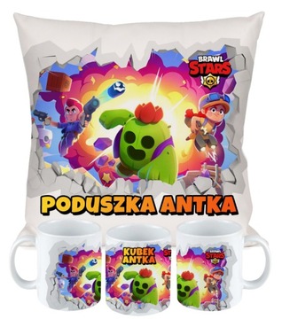 ZESTAW PODUSZKA KUBEK BRAWL STARS PREZENT DLA GRACZA URODZINY