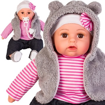 DUŻA LALKA BOBAS Doris Baby ŚPIEWA MÓWI PL smoczek