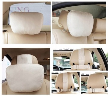 Подушка для шеи автомобиля, подголовник для путешествий, замша, 2 шт.