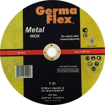 TARCZE DO CIĘCIA METALU INOX 230 x1,9 INOX 1szt