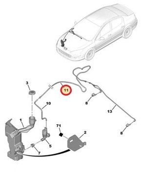 OE Wężyk, Przewód Spryskiwacza Szyby PEUGEOT 407