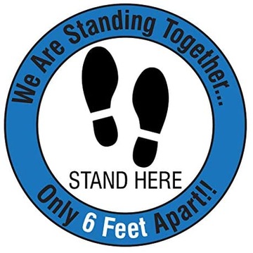 Наклейки на пол «Держи дистанцию», 5 шт.