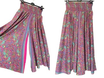 SPODNIE SPÓDNICA Indyjskie BOHO 2w1 jedwab MAXI (037) SILK INDIA ONE SIZE