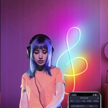 Неоновая светодиодная лента 3M RGB Bluetooth МОБИЛЬНОЕ ПРИЛОЖЕНИЕ