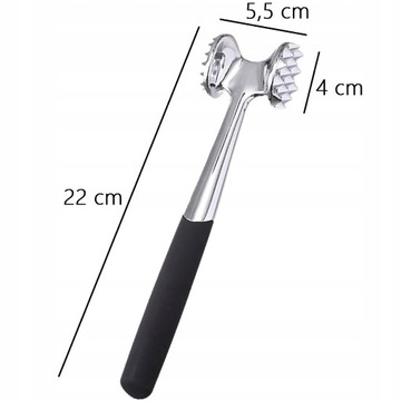 Тендерайзер для мяса из НЕРЖАВЕЮЩЕЙ СТАЛИ. Ручка из цельного силикона.